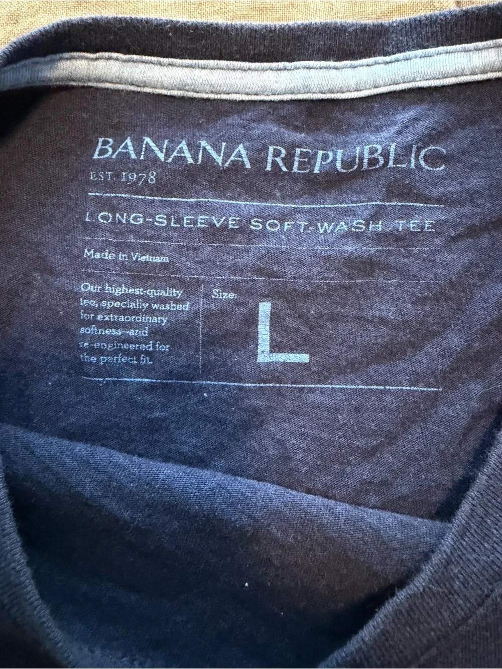 Banana Republic Men's Long-Sleeve Crew in Navy Blue